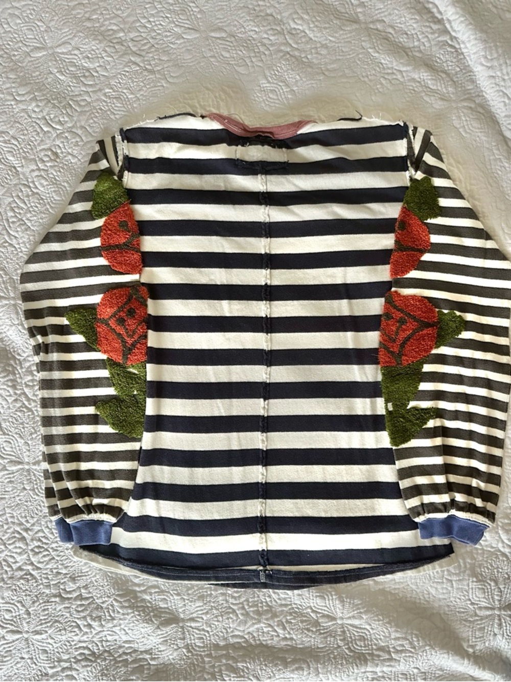 We the Free, Free People Rose Stem Tee oversized, striped, sweater. Boho Small - Picture 7 of 13